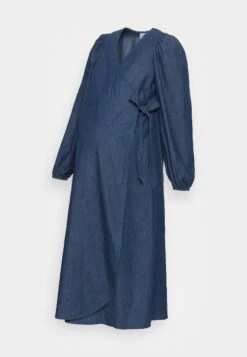 Mamalicious Mllaos Tess Midi Dress - Robe En Jersey - Medium Blue Denim