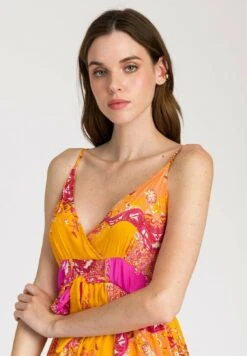 Robe Longue - Foulard Orange -Stradivarius Soldes 79c7326c06974801ac5e42d98aa18240