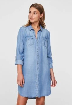 Vero Moda Robe En Jean - Light Blue Denim