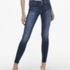 ONLY Onlblush Life Mid - Jeans Skinny - Dark Blue Denim -Stradivarius Soldes 8d20fccf923644ff8f024ef07ea447d4