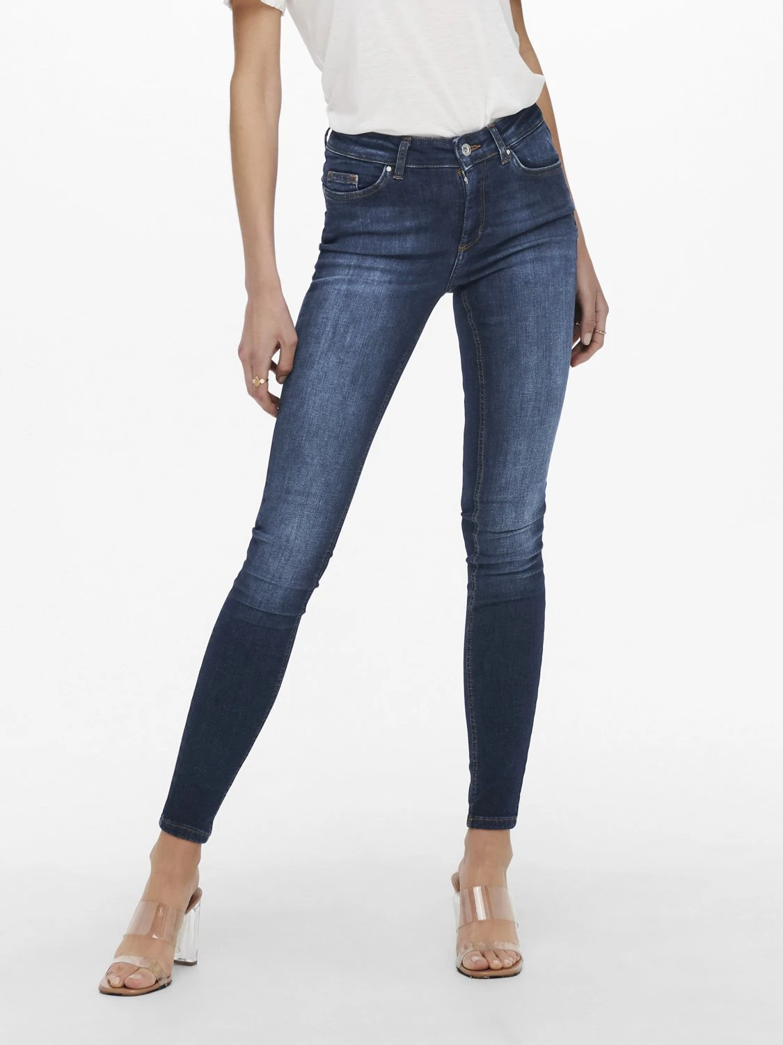 ONLY Onlblush Life Mid - Jeans Skinny - Dark Blue Denim 3 ONLY Onlblush Life Mid - Jeans Skinny - Dark Blue Denim