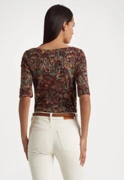 Judy Mid Sleeve - T-Shirt Imprimé - Burgundy Multi -Stradivarius Soldes 8ed01ae506194f71adf821683c3cff3c