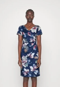 SWING Mit Blumendruck - Robe En Jersey - Navy/Multi-Coloured