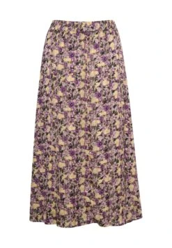Kaffe Karina - Jupe Trapèze - Violet Yellow Abstract Flower -Stradivarius Soldes 9834df5fcc0e48ca99abd105bbd98ac2
