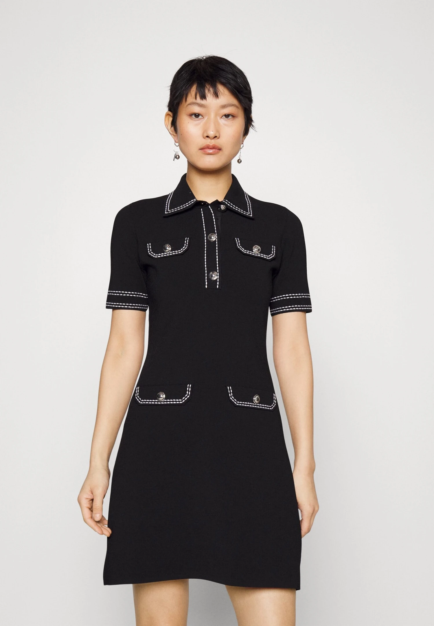 MICHAEL Michael Kors Eco Pop Button - Robe Pull - Black 3 MICHAEL Michael Kors Eco Pop Button - Robe Pull - Black