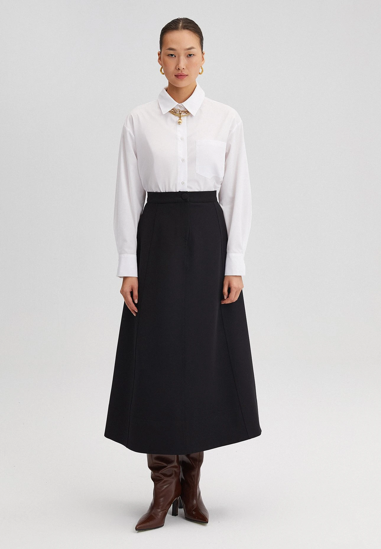 Crepe - Jupe Trapèze - Black 3 Crepe - Jupe Trapèze - Black