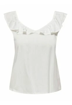 ONLY Gerüschtes - Blouse - Cloud Dancer -Stradivarius Soldes a10e488708d04df9a63742ff313b356d