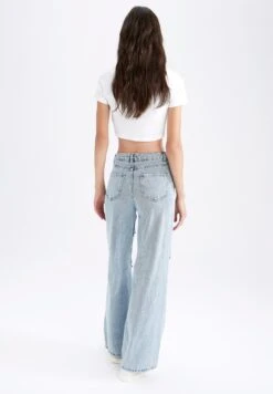 DeFacto Jean Flare - Blue -Stradivarius Soldes a2eb49d673a9419b99d871f884c4417c