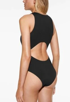 Oysho Zip - Maillot De Bain - Black -Stradivarius Soldes a704847d2c804f04a7bf253bb49b9467