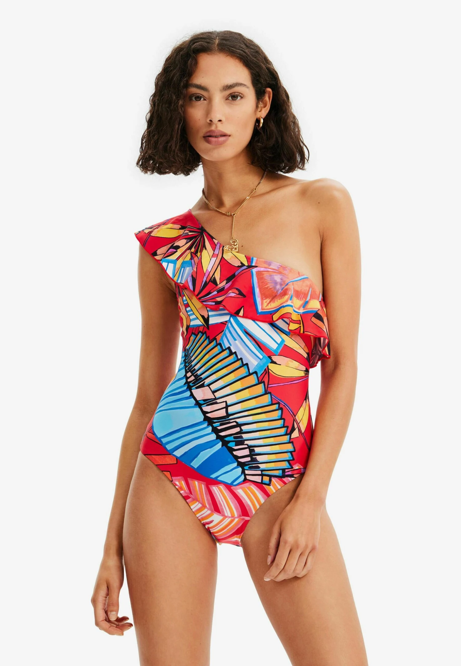 Desigual Asymmetric Strap Swimsuit - Maillot De Bain - Orange 3 Desigual Asymmetric Strap Swimsuit - Maillot De Bain - Orange