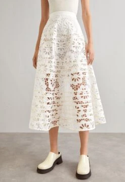 Tory Burch Eyelet Skirt - Jupe Trapèze - White