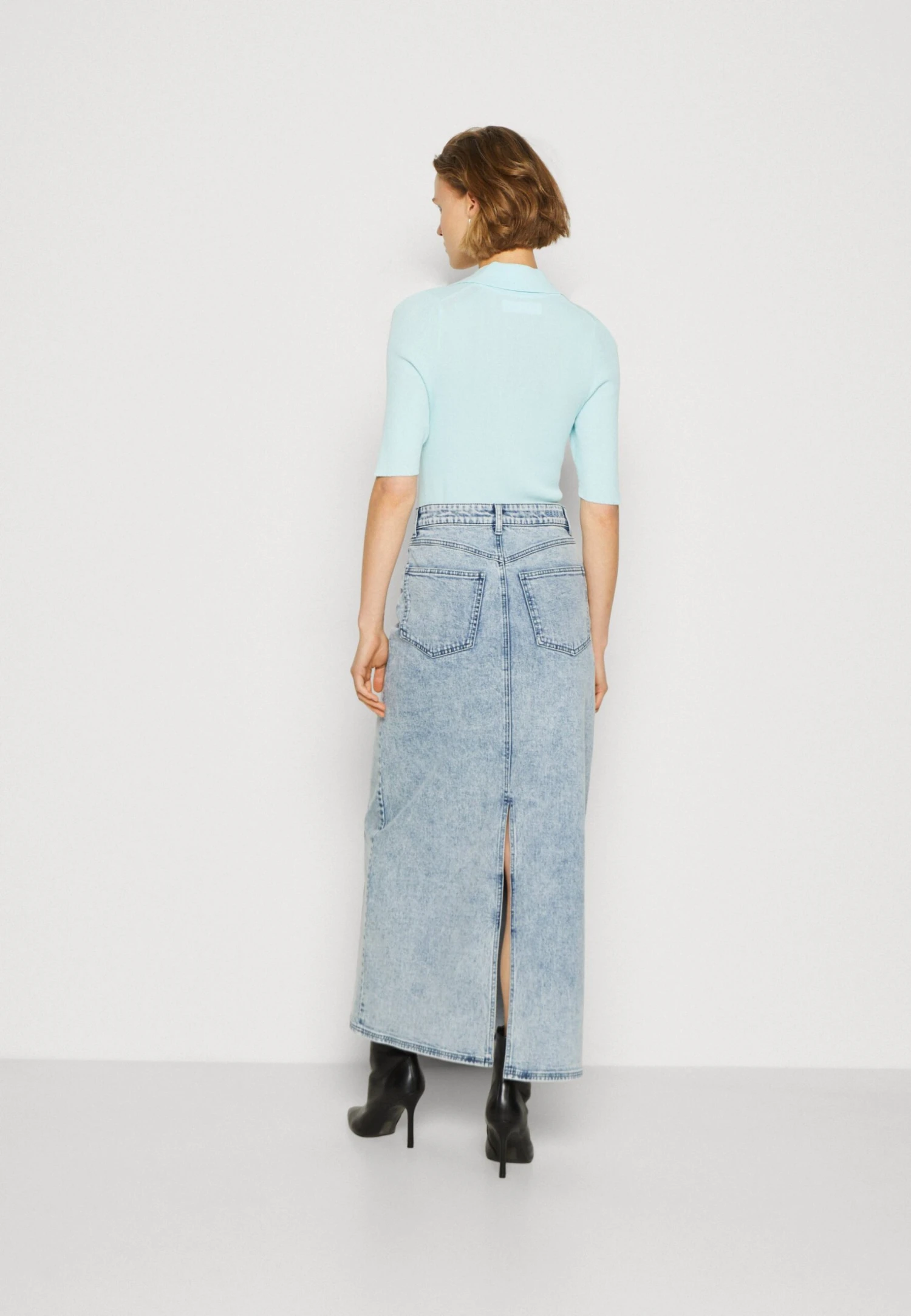 Gestuz Janice Long Skirt - Jupe Longue - Washed Mid Blue 5 Gestuz Janice Long Skirt - Jupe Longue - Washed Mid Blue – Image 3
