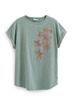 Next Crew Neck Short Sleeve Standard - T-Shirt Imprimé - Sage Green Embellished Star -Stradivarius Soldes b682b25e8ce348e89646fab7fe54fbdb