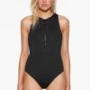 Oysho Zip - Maillot De Bain - Black