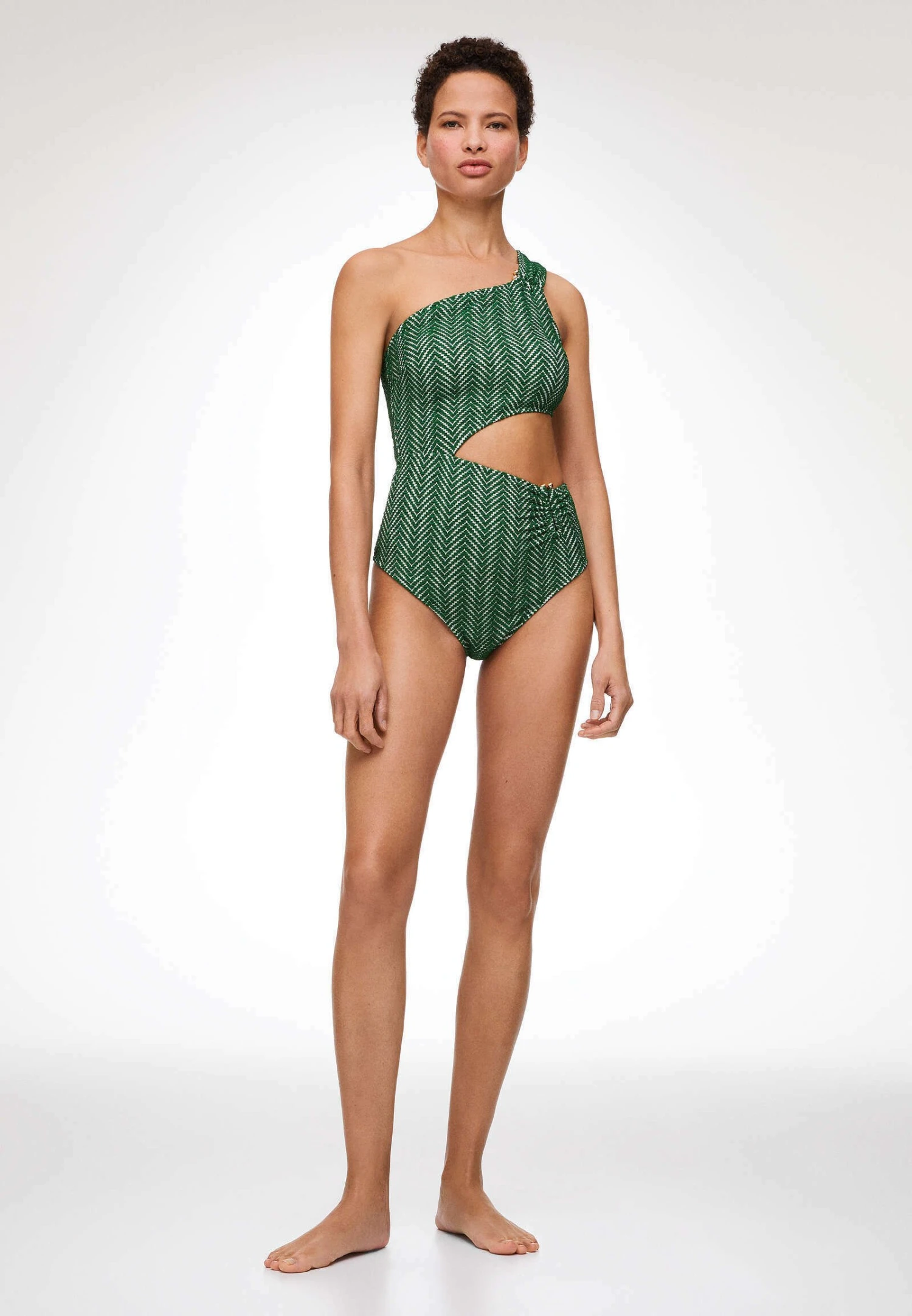 Oysho Asymmetric - Maillot De Bain - Neon Green 4 Oysho Asymmetric - Maillot De Bain - Neon Green – Image 2
