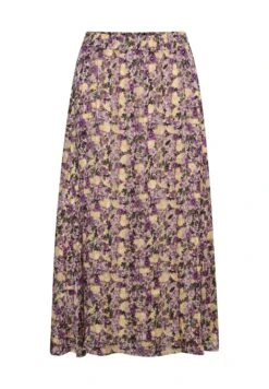 Kaffe Karina - Jupe Trapèze - Violet Yellow Abstract Flower -Stradivarius Soldes c6ee7def455746f0963b6f044fe56f56