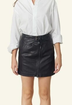 SERGE PARIENTE Jupe En Cuir - Black