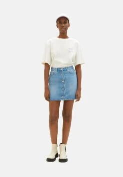 TOM TAILOR Denim Jupe Trapèze - Light Stone Bright Blue Denim -Stradivarius Soldes c8fbcd662b0b4f10a81373d9c5ed7874