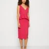 Wal G Sweeny Peplum Midi Dress - Robe En Jersey - Dark Fuchsia