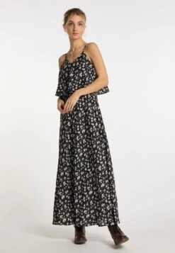 Dreimaster Zitha - Robe Longue - Schwarz Rosa