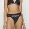 Calvin Klein Swimwear Thong Brazilian - Bas De Bikini - Black