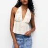 PULL & BEAR Embroidered Halter - Débardeur - Sand -Stradivarius Soldes d176cb115fff4b0cbadec1988ee50c46