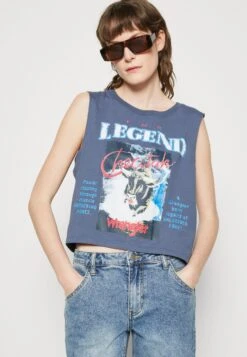 Wrangler Sleeveless - Débardeur - Vintage Indigo -Stradivarius Soldes d549aefff1584d0a94dc3cd82e73b37e