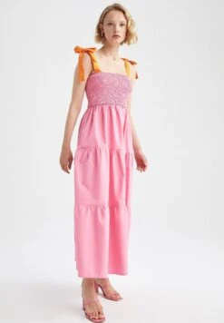 DeFacto Tiered - Robe Longue - Pink