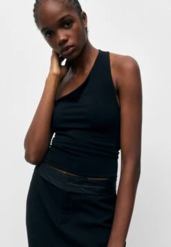 PULL & BEAR Midi Turnover Waistband - Jupe Crayon - Mottled Black -Stradivarius Soldes dcf60a0d9b694faba07e4722ba515bd3