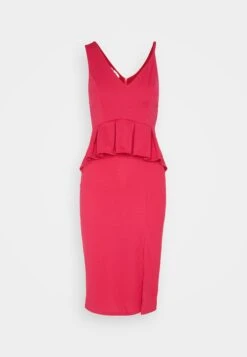 Wal G Sweeny Peplum Midi Dress - Robe En Jersey - Dark Fuchsia -Stradivarius Soldes de414ff8cf67411d9aaa6111f24534d1