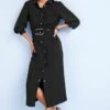 Next Belted Button Down Standard - Robe Chemise - Black