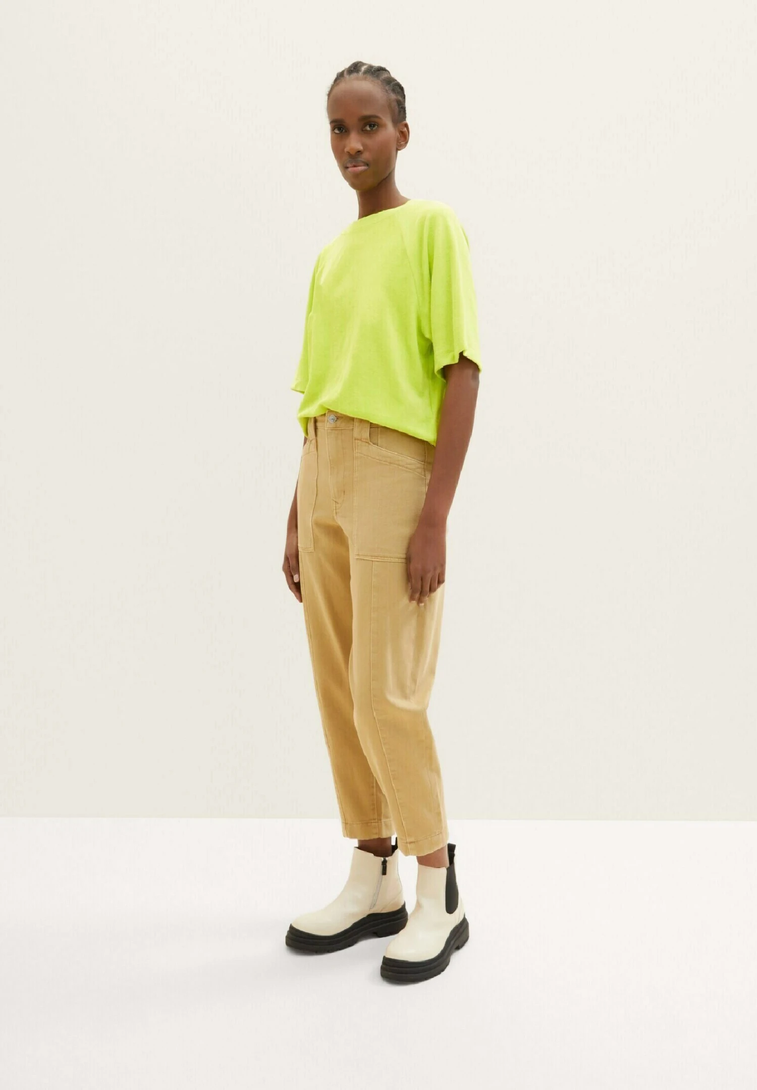 TOM TAILOR Denim Aus Frottee - T-Shirt Basique - Neon Lime 4 TOM TAILOR Denim Aus Frottee - T-Shirt Basique - Neon Lime – Image 2