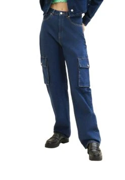 TOM TAILOR Denim Baggy - Jean Droit - Clean Dark Stone Blue Denim -Stradivarius Soldes e1e6448812604b6bb8897864abbaa7f0