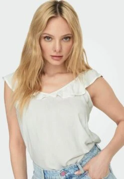 ONLY Gerüschtes - Blouse - Cloud Dancer -Stradivarius Soldes e282a89656ca40c5990ac43f5bbfcbc9