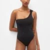PULL & BEAR Asymmetric - Maillot De Bain - Black -Stradivarius Soldes e3b0de0613594c57948c31a0c38d5635