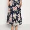 Vila Vimilina Flower Midi Skirt - Jupe Trapèze - Navy