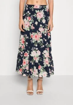 Vila Vimilina Flower Midi Skirt - Jupe Trapèze - Navy