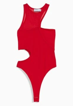 BERSHKA Sleeveless With Cut-Out And Detail - Débardeur - Red -Stradivarius Soldes eee106cd19e34fe59f681146f5139a0e