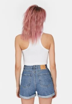 Stradivarius Mom-Fit - Short En Jean - Blue Denim -Stradivarius Soldes efe7df167c424dc7addb6e4470ea4de7