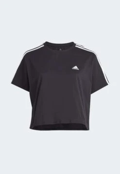 Adidas Sportswear 3-Stripes Crop - T-Shirt Imprimé - Black White -Stradivarius Soldes f09c913a046b48e4b3fbc58fef33416e