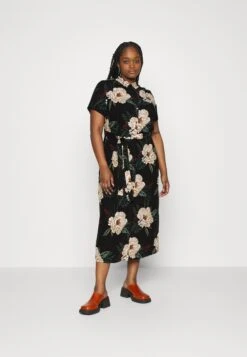 Vero Moda Curve Vmceasy Long Shirt Dress - Robe Chemise - Black