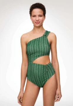 Oysho Asymmetric - Maillot De Bain - Neon Green