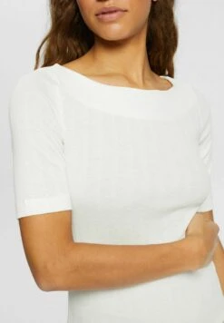 ESPRIT Pointelle - T-Shirt Basique - Off White -Stradivarius Soldes f377e21138e04835b11f6949b2468d3c