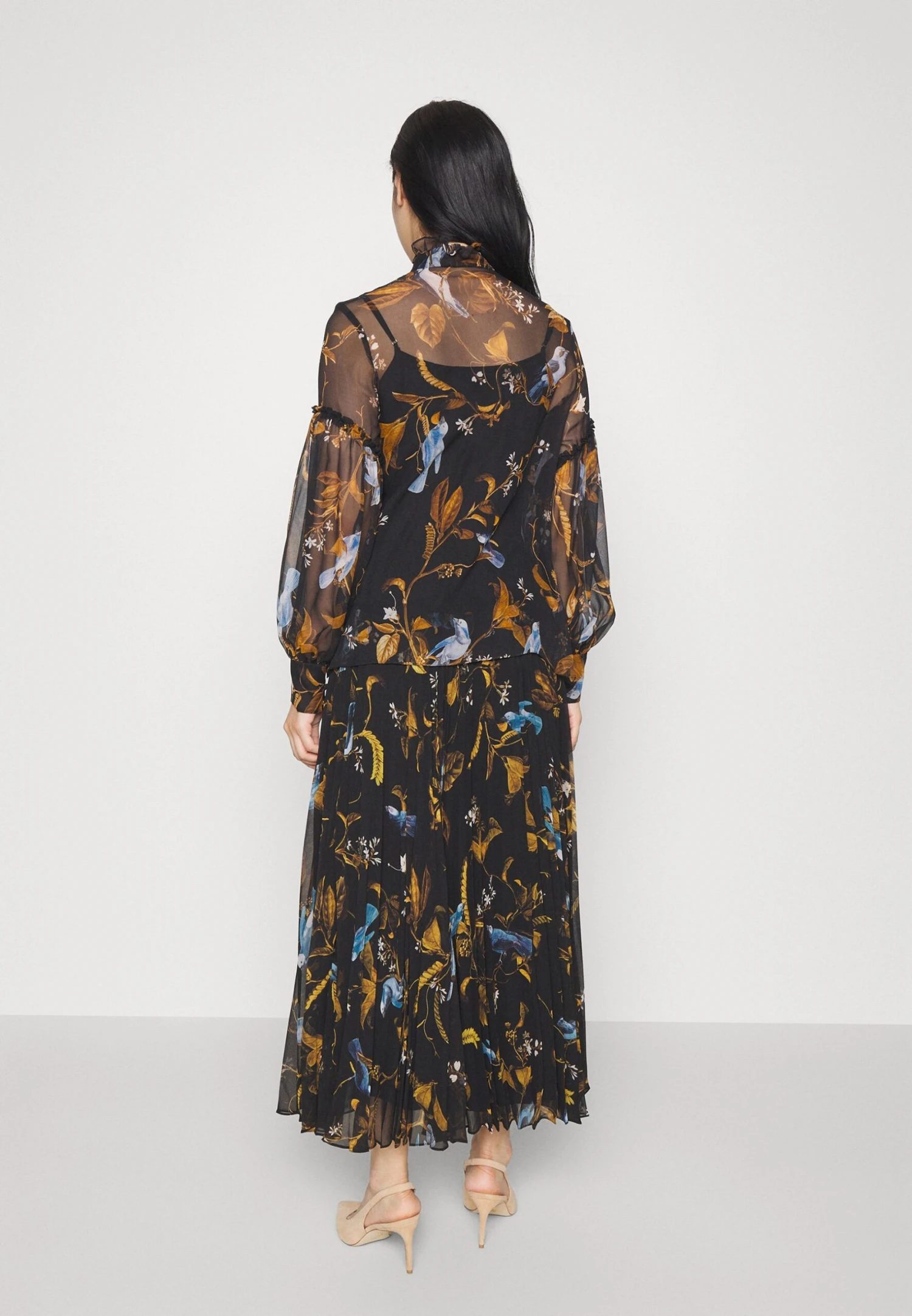 Erdem Midi Length Skirt - Jupe Plissée - Cecilia Birds Black 6 Erdem Midi Length Skirt - Jupe Plissée - Cecilia Birds Black – Image 4