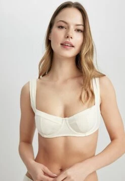 DeFacto Regular Fit - Haut De Bikini - Ecru